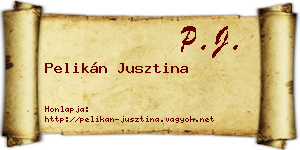 Pelikán Jusztina névjegykártya